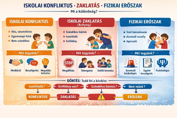 Konfliktus, zaklatás vagy fizikai erőszak az iskolában – mi a különbség?