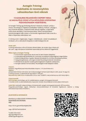 Autogént Tréning változókorban lévő hölgyek számára