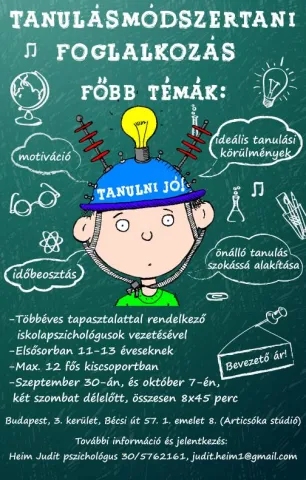 Tanulásmódszertani foglalkozás indul 11-13 éves gyerekeknek