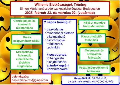 Williams Életkészségek Stresszkezelő és Kommunikációs Készségfejlesztő Tréning