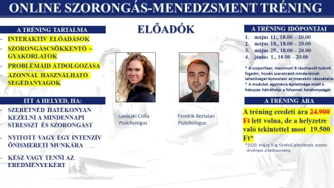 Online szorongáskezelő tréning